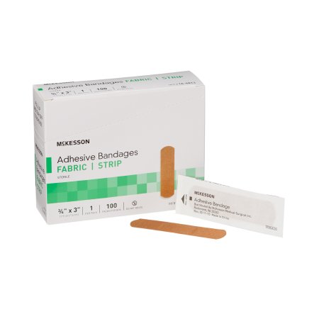 Adhesive Strip McKesson 3/4 X 3 Inch Fabric Rectangle Tan Sterile | Medical Source.