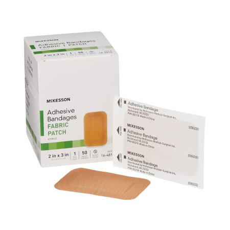 Adhesive Strip McKesson 2 X 3 Inch Fabric Rectangle Tan Sterile | Medical Source.