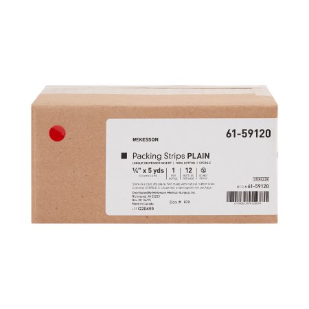 Wound Packing Strip McKesson Plain Cotton Non-impregnated Small 1/4 Inch X 5 Yard 1 Count Sterile