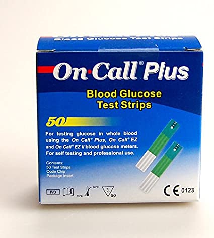 On Call Blood Glucose Test Strips 50 Strips Per Box