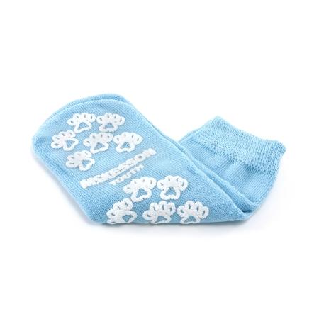 Slipper Socks McKesson Terries™ Youth Light Blue Above the Ankle | Medical Source.