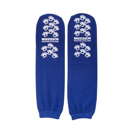 Slipper Socks McKesson Terries™ Bariatric / Extra Wide Royal Blue Above the Ankle | Medical Source.