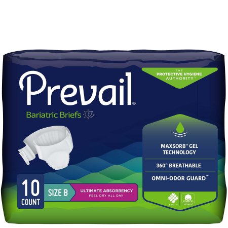 Prevail® Bariatric Size B Unisex Adult Incontinence Brief Disposable