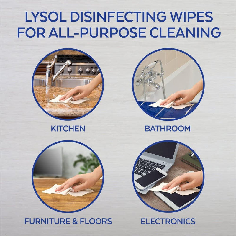 Lysol Disinfecting Wipes, Lemon & Lime Blossom, 80ct | Medical Source.