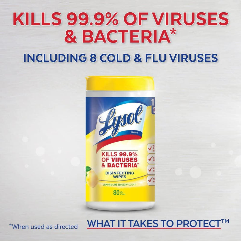 Load image into Gallery viewer, Lysol Disinfecting Wipes, Lemon &amp; Lime Blossom, 80ct | Medical Source.
