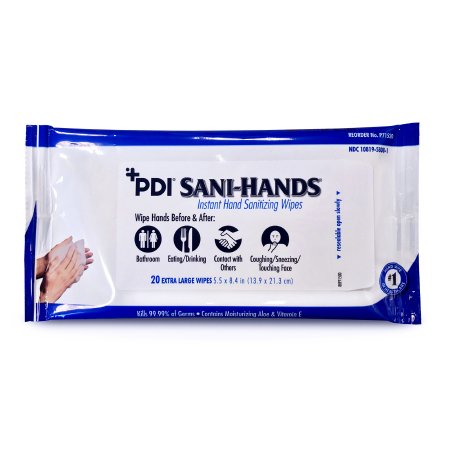 Hand Sanitizing Wipe Sani-Hands® 20 Count Ethyl Alcohol Wipe Soft Pack | Medical Source.