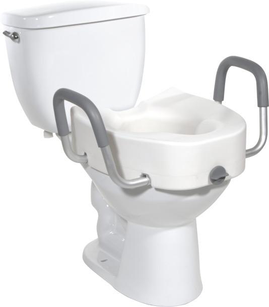 Premium Plastic, Raised, Elongated Toilet Seat with Lock | Medical Source.
