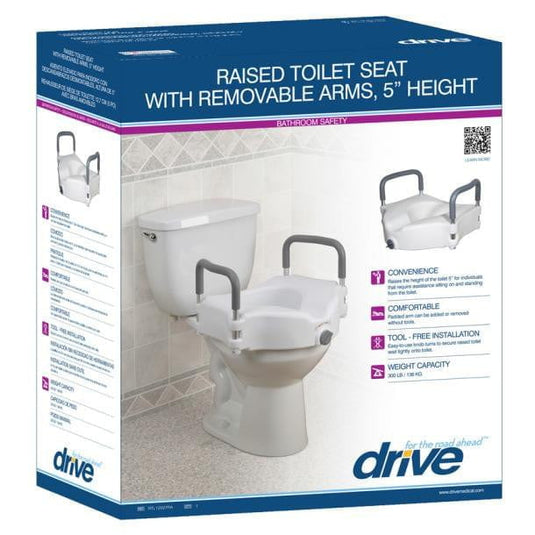 2-in-1 Locking Raised Toilet Seat with Tool-free Removable Arms | Medical Source.