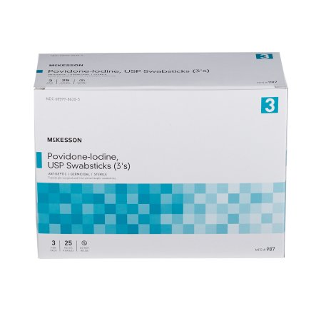 Impregnated Swabstick McKesson 10% Strength Povidone-Iodine Individual Packet Sterile