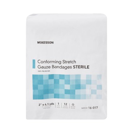 Conforming Bandage McKesson Polyester 2 Inch X 4-1/10 Yard Roll Shape Sterile
