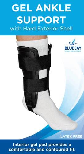 BlueJay Universal Gel Ankle Support w/ Hard Exterior Shell | Medical Source.