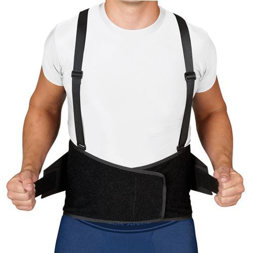 BlueJay Industrial Back Support w/Suspenders - Black | Medical Source.
