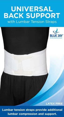 Load image into Gallery viewer, Blue Jay Universal Back Support w/Lumbar Tension Straps - White | Medical Source.
