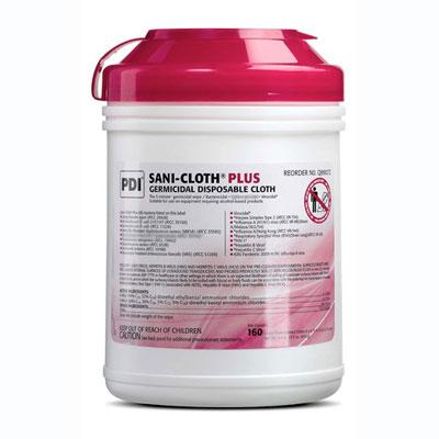 PDI Sani-Cloth Plus, 16 Kill Claims, Large 6" x 6¾", 160/canister (Case of 12) | Medical Source.